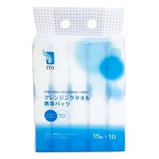 ITO 伊藤 洗臉巾攜帶包 15抽/包 10包/袋, 白色, 1袋