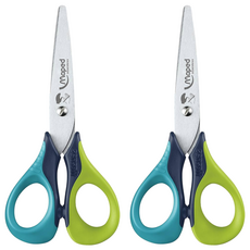 Maped 小學生舒適握剪刀13cm 左手專用, 青綠色 + 藍綠色, 2支