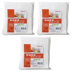 橘之屋 防油紙袋 食品級材質 盛裝早餐點心, 13.7*17cm, 100入, 3包, 白色