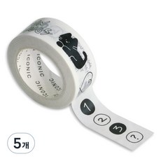 ICONIC 塗鴉 手帳裝飾 裝飾 紙膠帶 紙膠帶 貼紙 15mm x 10m, 5個, 001123