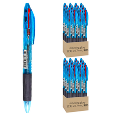 morning glory 3色圓珠筆 0.7mm, 藍色, 24支