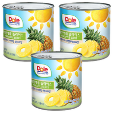 돌 파인애플 슬라이스 통조림, 439g, 3개