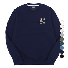 okstar 男女通用 Minimi Friends Brodog 刺繡特殊雙面棉大學T 3SSP003