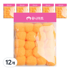 유니아트 1000 퐁퐁 30mm, 주황, 12개