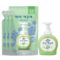 아이깨끗해 항균 폼 핸드솝 청포도향 용기 490ml + 리필 200ml 3p 세트, 1개