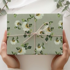 indi.k 民畫白花傳統包裝紙, 混合色, 10個