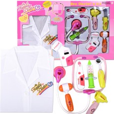 OZ TOY Kids Doctor 兒童醫生家家酒 醫生袍套裝, 粉紅色, 1個