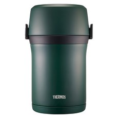 써모스 일체형 대용량 보온도시락 + 보온백 + 수저 세트, 딥그린, 1개