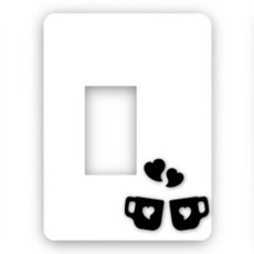 Homecoco 掀蓋式開關蓋 Love Coffee, 白色