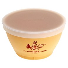 MOTHER'S CORN 印花附蓋魔術兒童碗, 黃色