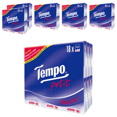 Tempo 4層迷你紙手帕 柔韌耐用, 18包, 6袋