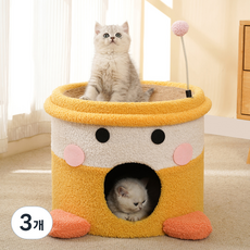 칠시 고양이 애니멀 숨숨집 올인원 스크래쳐, 혼합색상, 3개