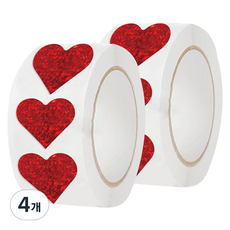 Potenkit 裝飾膠帶 紅色愛心 2.5cm 500入, 4個, 混合色