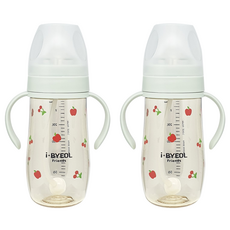 아이별프렌즈 국내 제조 유아용 PPSU 추 빨대컵 애플체리, 270ml, 민트, 2개