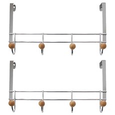 HOMENHOUSE 固定4孔門掛鉤, 銀, 2個