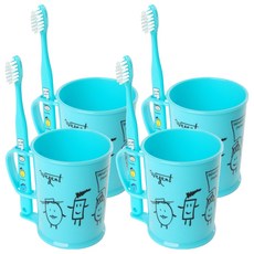 WEDENT 威登 兒童青少年漱口杯組 天空藍 8~11歲適用, 4套