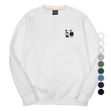 okstar 男女通用 Minimi Friends Brodog 刺繡特殊雙面棉大學T 3SSP003