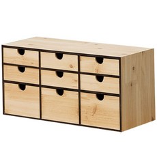 4MERIT 全新迷你小物抽屜櫃 小 9格, 木色