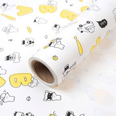 Mungu Boba Wonderland 抗菌紙捲包裝紙 10m, 1個, 黃色
