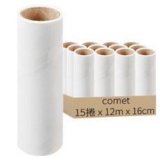 comet 斜撕一般型自黏除塵滾輪補充包, 15捲