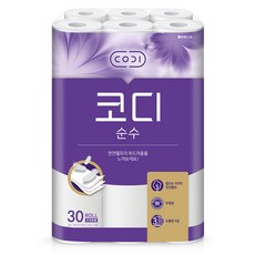CODI 3層自然紙漿捲筒衛生紙, 30m, 30捲, 1袋