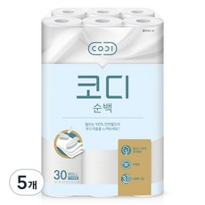 CODI 純白3層天然紙漿捲筒衛生紙 30m, 30入, 5個