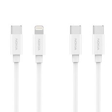 NOKIA E8100 100C lightning combo 充電線, 100cm, 白色, 1條