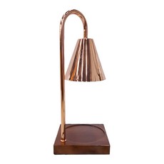 職日生 原木融蠟燈 調光款, 絕美原木底座, GU10燈泡x2, 胡木玫瑰金