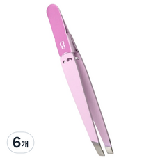 BOCAS 拔毛夾 眉毛除毛 細毛 雜毛 去除 鑷子 STW-200, 6個, 粉紅色