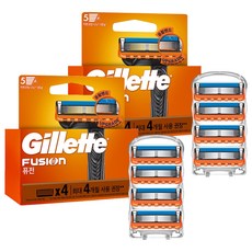 Gillette 吉列 Fusion手動刮鬍刀頭, 2組, 4入