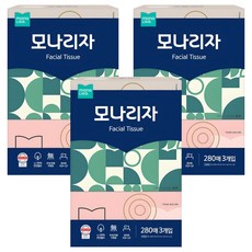 모나리자 천연펄프 미용티슈 2겹, 280매, 9개