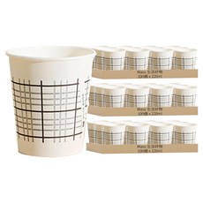 Mass 生活好物 一次性可分解環保紙杯 黑白格 220ml,100個,3包