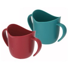 雙耳學習水杯2件組, 綠色+紅色