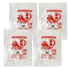 鳳牌 3斤耐熱袋 32.5 x 44cm 高密度耐熱 食品級材質 安心使用, 1包, 4個