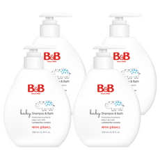 B&B 嬰兒洗髮沐浴露, 200ml, 4個