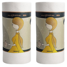 베베솜 순면 키친타올 행주, 2개, 90개입