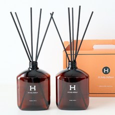 H Kelly 擴香瓶 530ml x 2入 + 擴香棒 10入 禮盒組, 伊蘭, 1套