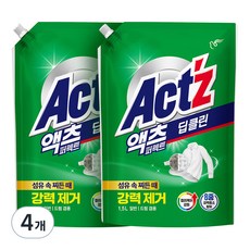 액츠 퍼펙트 딥클린 액상세제 리필, 1.5L, 4개