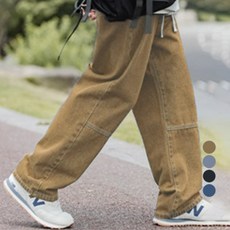 PEONIST 男性寬鬆版刷毛牛仔褲