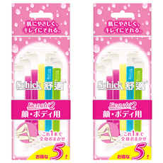 Schick 舒適牌 Exacta 2 臉/身體用仕女輕便刀 5支, 添加維他命E, 5入, 2組