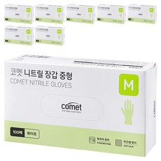 코멧 니트릴장갑 화이트, 중(M), 400개입, 2개