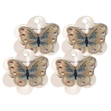 SY 兒童造型壓夾 SY12525 4個, 蝴蝶黃, 不適用