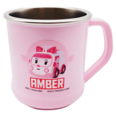 ROBOCAR POLI 波力 不鏽鋼水杯 240ml, 粉色, 1個