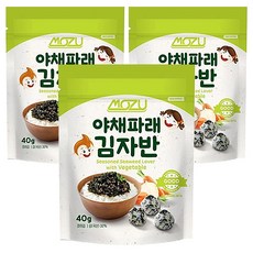 mozu韓國蔬菜海苔酥 酥脆海苔搭配多種蔬菜 營養豐富 美味又健康 拌飯佐餐好選擇, 3入, 40g