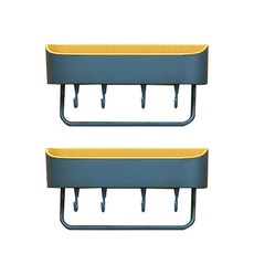 미카엘 주방 욕실 수건 다용도 수납 행거, 블루 옐로우, 2개
