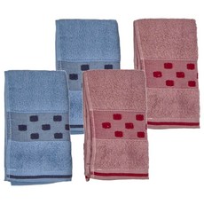 ONE&ONE 慶峯棉業 台灣製無捻紗特級厚毛巾, 2組, Blue, Pink