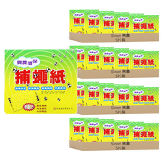 Sinon 興農 環保補蠅紙 M(24.5 x 45cm) 5片裝, 300g, 4組