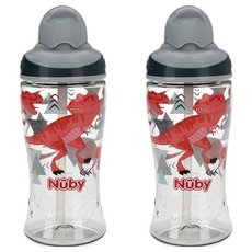 Nuby Tritan TT孩童吸管杯, 暴龍(深灰色), 2個, 360ml