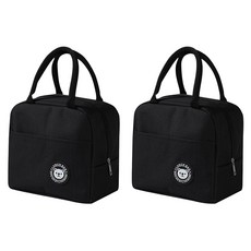휴대용 도시락 보온보냉 가방, 블랙, 2개