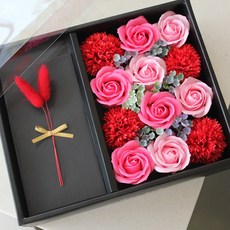 可愛蝴蝶結肥皂花花朵包裝袋型零用錢盒+購物袋, 紅色的